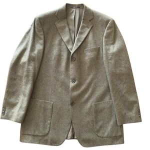 Vintage Hugo Boss‎ Blazer 42R Green Loden Wool Made USA Tiroler Sport Coat